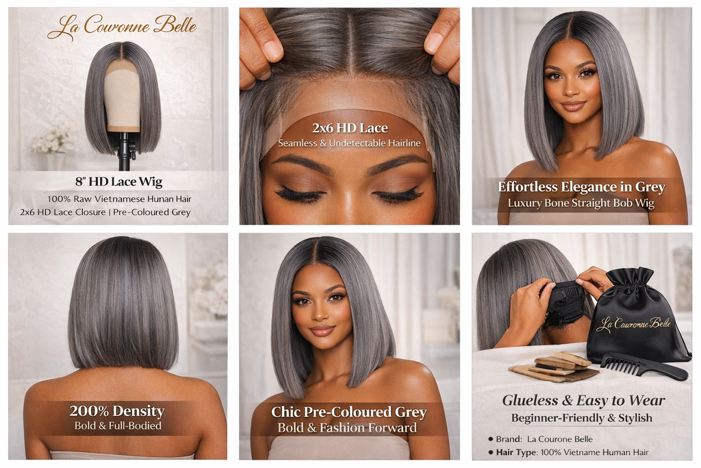 8 Inch (20cm) 2x6 HD Lace Wig – Raw Vietnamese Hair, 200% Density