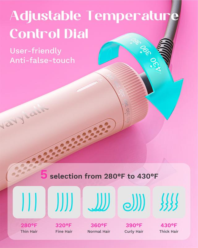Wavytalk Airflow Styler 2-in-1 Hair Curler & Straightener 360° Cooling Air