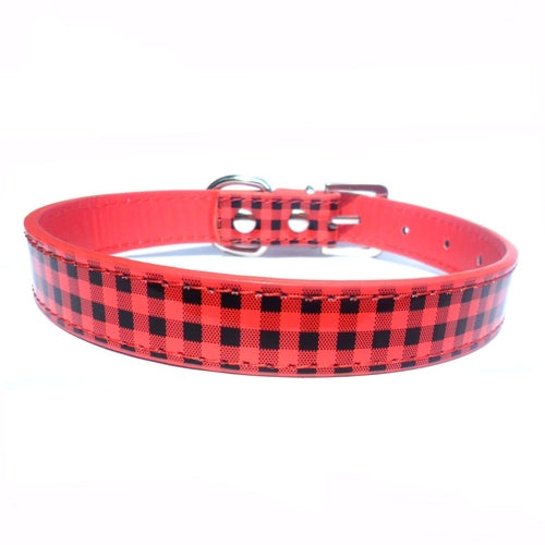 SALE Checked Dog Collar - Red