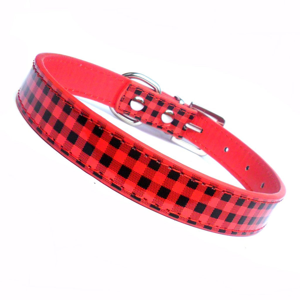 SALE Checked Dog Collar - Red