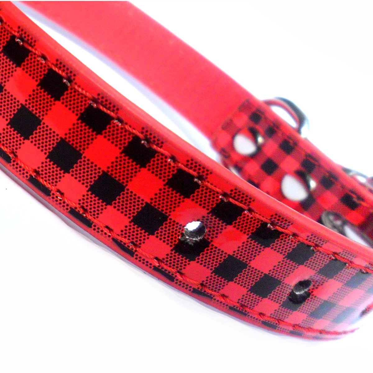 SALE Checked Dog Collar - Red