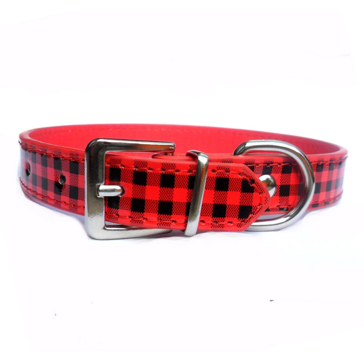 SALE Checked Dog Collar - Red