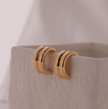 Gold Double Minimalist Hoops 18k Gold Plated