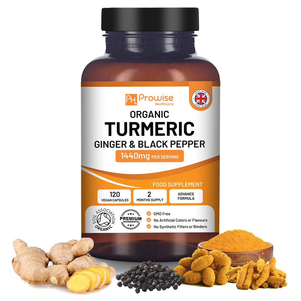 Turmeric Curcumin 1440mg With Black Pepper & Ginger | Made In UK by Prowise