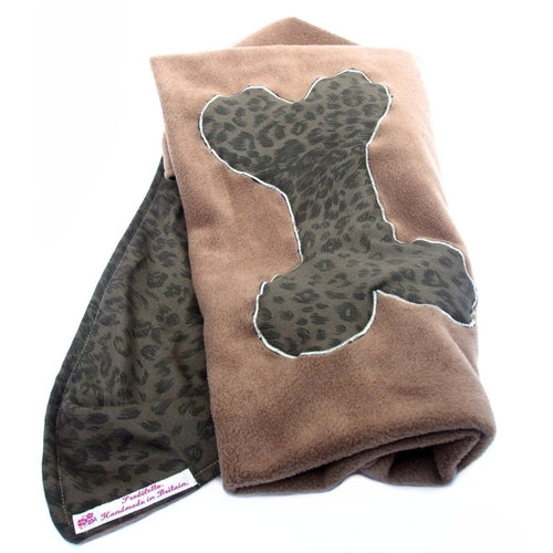 zLuxury Leopard Bone Dog Blanket