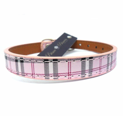 Burberry-style Tartan Dog Collar